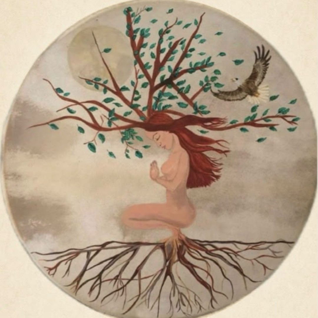 Tree of life godess with eagle