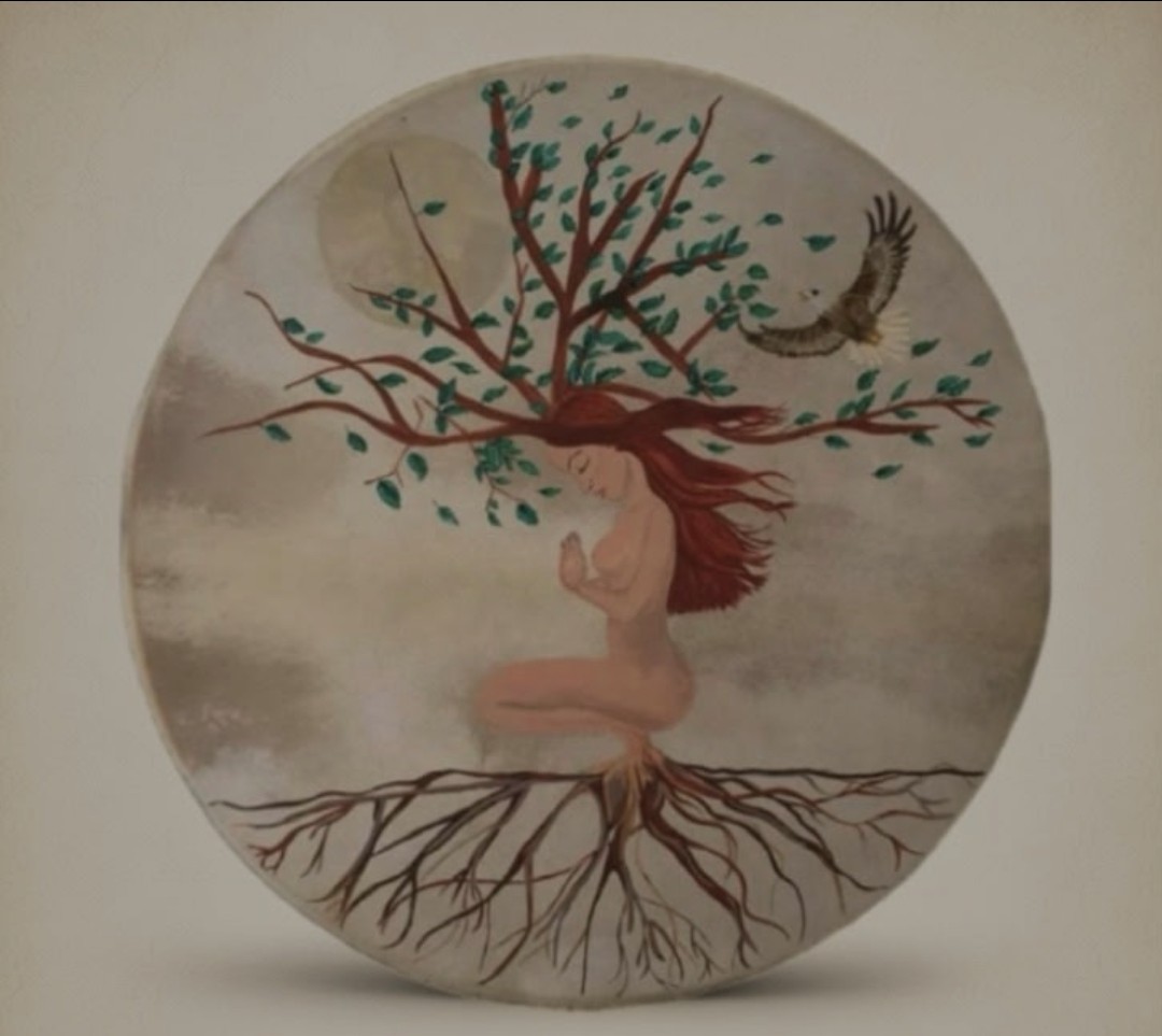 Tree of life godess with eagle